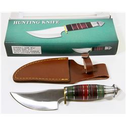 PAKKA WOOD HANDLE 9¼" HUNTING KNIFE