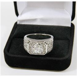 925 STERLING SILVER WHITE STONE DIAMOND STYLE RING