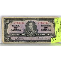1937 CANADIAN 10 DOLLAR BILL