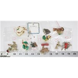 BAG OF CHRISTMAS PINS AND MORE