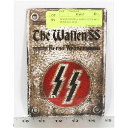 WHITE GERMAN WWII LUFTWAFFE SS METAL SIGN.