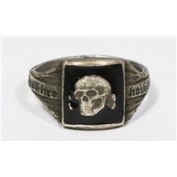 WWII SS TOTENKOPF NAZI RING.