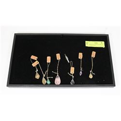 DISPLAY OF ASSORTED GEMSTONE PENDANTS INCL