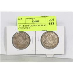 1944 & 1945 CANADIAN SILVER 50 CENT COINS