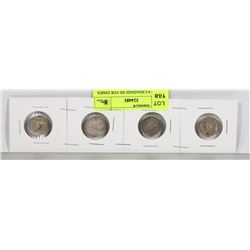 LOT OF 4 CANADIAN SILVER DIMES