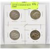 Image 1 : LOT OF 4 CANADIAN SILVER 25 CENT COINS