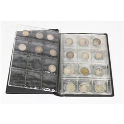 BOOK OF 44 CANADIAN SILVER DIMES W/ YEARS RANGING