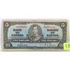 Image 1 : 1937 CANADIAN $5.00 BANK NOTE.
