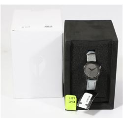 NIXON KENZI LEATHER GUNMETAL/ BLUE SHIMMER WATCH