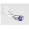 Image 1 : 10K WHITE GOLD TANZANITE AND DIAMOND RING