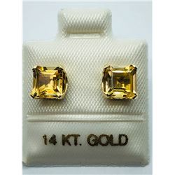 14K YELLOW GOLD CITRINE EARRINGS