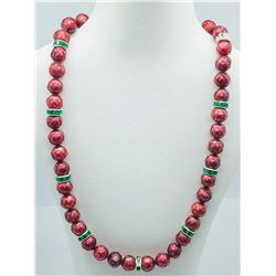 STERLING SILVER FRESHWATER PEARL CZ NECKLACE