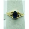 Image 1 : 10K YELLOW GOLD SAPPHIRE DIAMOND RING
