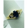 Image 2 : 10K YELLOW GOLD SAPPHIRE DIAMOND RING