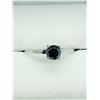 Image 1 : 10K WHITE GOLD BLACK DIAMOND SOLITAIRE RING