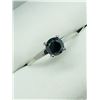 Image 2 : 10K WHITE GOLD BLACK DIAMOND SOLITAIRE RING