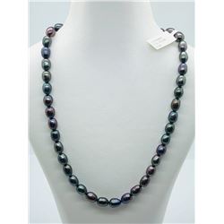 STERLING SILVER FRESHWATER PEARL CZ BALL NECKLACE