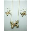 Image 3 : 10K YELLOW GOLD EARRINGS AND NECKLACE SET