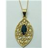 Image 1 : 14K YELLOW GOLD SAPPHIRE NECKLACE