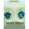 Image 1 : STERLING SILVER BLUE TOPAZ LARGE STUD EARRINGS