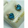 Image 2 : STERLING SILVER BLUE TOPAZ LARGE STUD EARRINGS