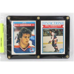 2 FRAMED DALE HAWERCHUK OPC ROOKIE CARDS