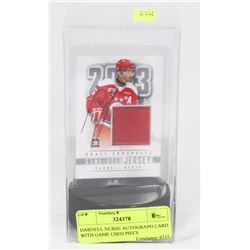 DARNELL NURSE AUTOGRAPH CARD WITH GAME USED PIECE