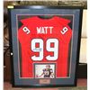 Image 1 : PROFESSIONAL FRAMED JJ WATT NFL SIGNED JERSEY
