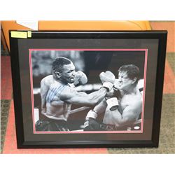 MIKE TYSON VS ROCKY  SIGNED, FRAMED PHOTO