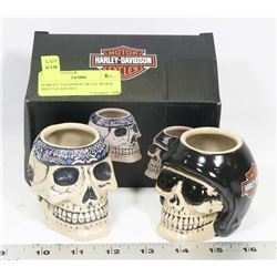 HARLEY DAVIDSON SKULL RIDER SHOT GLASS SET