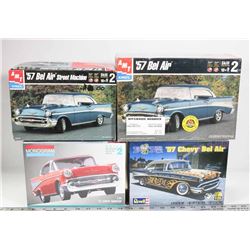 LOT OF 4 AMT 1957 CHEVY MODELS - 3 BELAIR AND 1