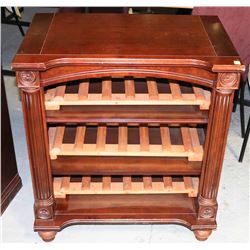 SMALL WOOD WINE RACK CABINET, 28"X19"X31"