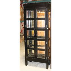 TALL BLACK DISPLAY CABINET, 32"X16"X84"- ON CHOICE
