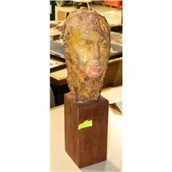 WOOD CARVED FACE ORNAMENT