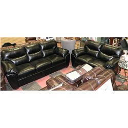 NEW BLACK LEATHERETTE 86" SOFA WITH 65" LOVE SEAT