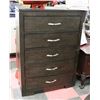 Image 1 : WOOD 5 DRAWER CHEST OF DRAWERS