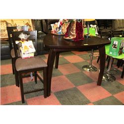 NEW TRIANGULAR BAR TABLE WITH 2 STOOLS