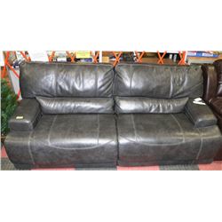 CHARCOAL LEATHERETTE ELECTRIC RECLINING 88" SOFA
