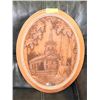 Image 1 : WOOD CARVED STYLE COUNTRY CHURCH OVAL WALL HANGING
