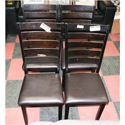 SET OF 4 BLACK AND LEATHERETTE SIDECHAIRS