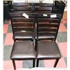 Image 1 : SET OF 4 BLACK AND LEATHERETTE SIDECHAIRS