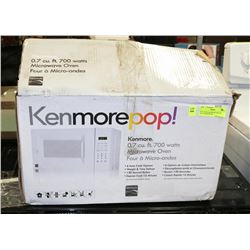 UNUSED KENMORE POP 700 WATT MICROWAVE.
