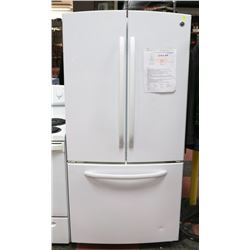 WHITE GE 22.1 CUBIC FOOT FRENCH DOOR FRIDGE