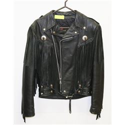 FRINGED WOMENS XS LEATHER COAT BY BRISTOL