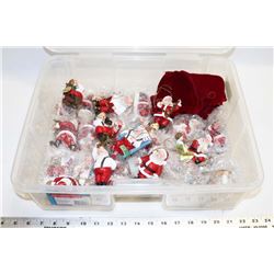 BOX OF SANTA TREE ORNAMENTS