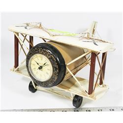 OLD STYLE VINTAGE METAL BI-PLANE CLOCK