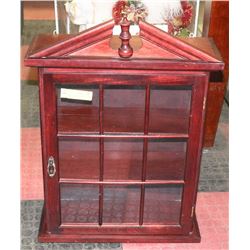 3 SHELF CURIO CABINET WITH DOOR FRONT AND SIDES