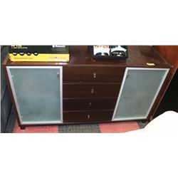 4 DRAWER 2 DOOR SIDEBOARD -  AS IS