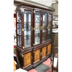 VINTAGE WOOD CARVED BUFFET AND HUTCH
