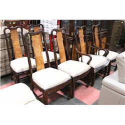 GROUP OF 6 CARVED STYLE CHAIRS -  AS IS